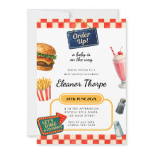 Diner Thème Baby shower Invitation
