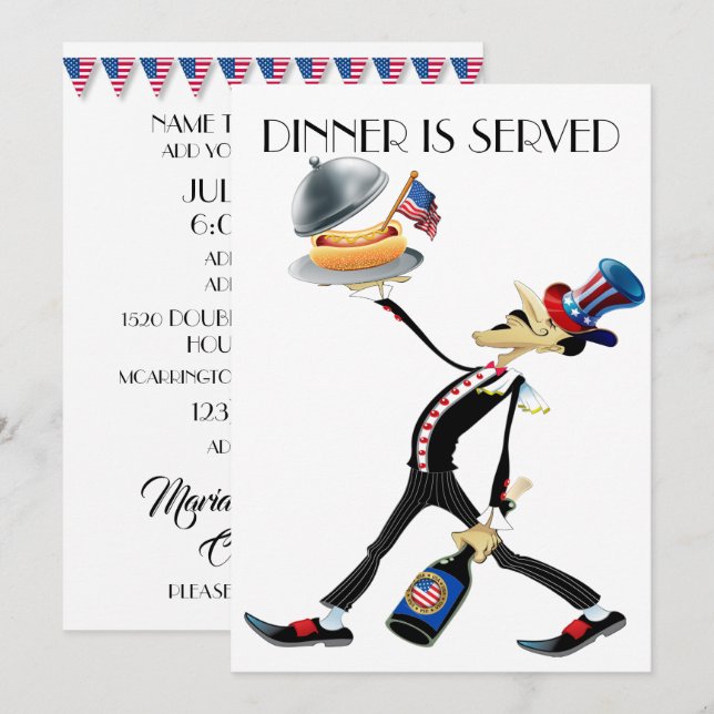 Dîner unique / Rencontre Version 3 Invitation (Devant / Derrière)