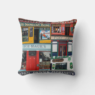 Dingle Pubs, Collage, Coussin irlandais. Irlande