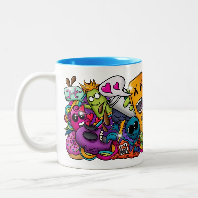 Dingue Caricatures de Doodons Café Mug (Gauche)