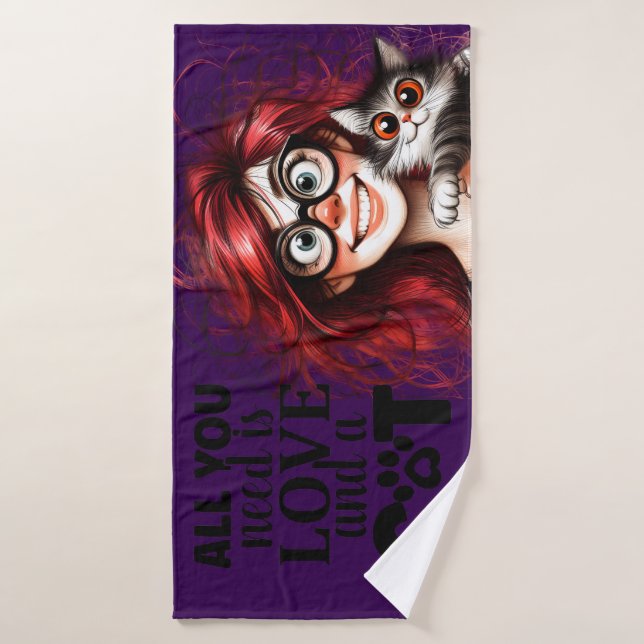 Dingue des chats  (Serviette de bain)
