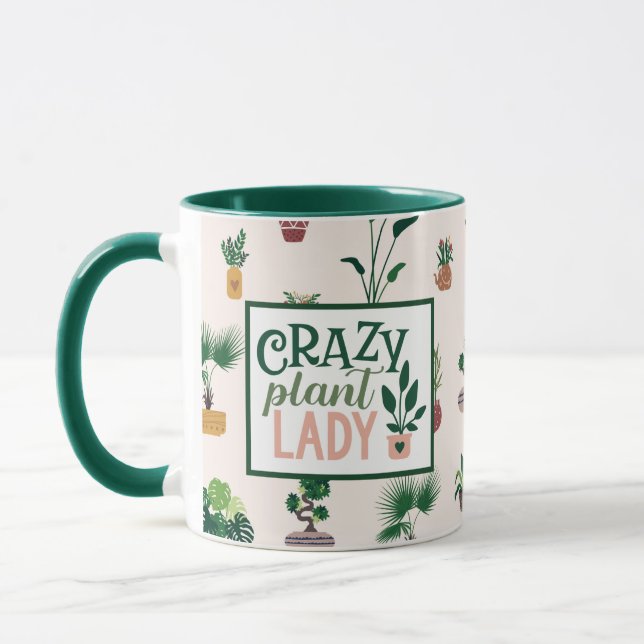 Dingue Plante Lady Funny Coffee Mug (Gauche)