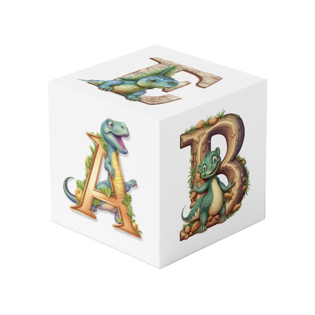 Dino Alphabet Adventure Cube : A, B, C, D, E (Angle devant)