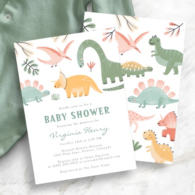Dino Baby shower Invitation (Dinosaur Baby Shower Invitation
)