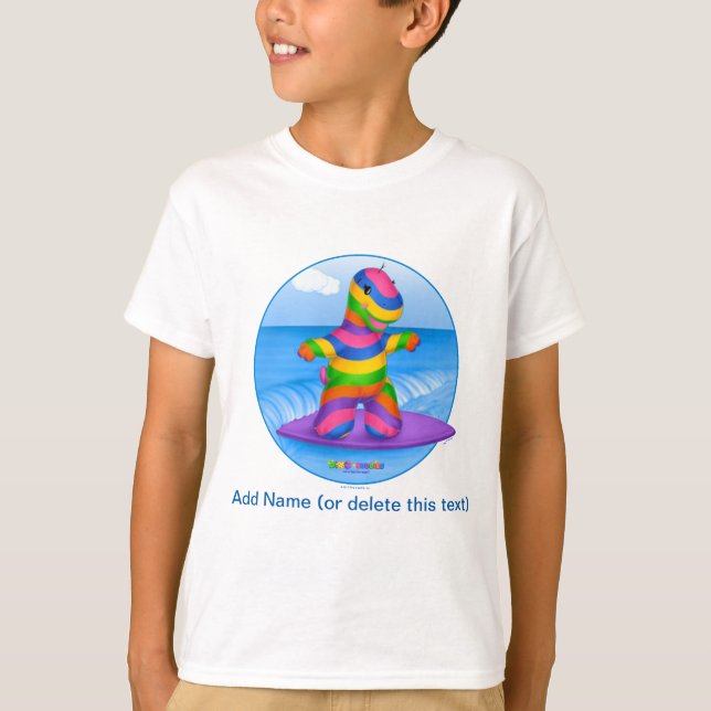 DINO-BUDDIES™ - T-shirt surfant de Bo™ (blanc) (Devant)