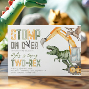 Dino Construction 2e Invitation anniversaire