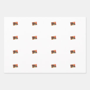 Dino Cowboy Enveloppement Papier à plat Jeu de 3