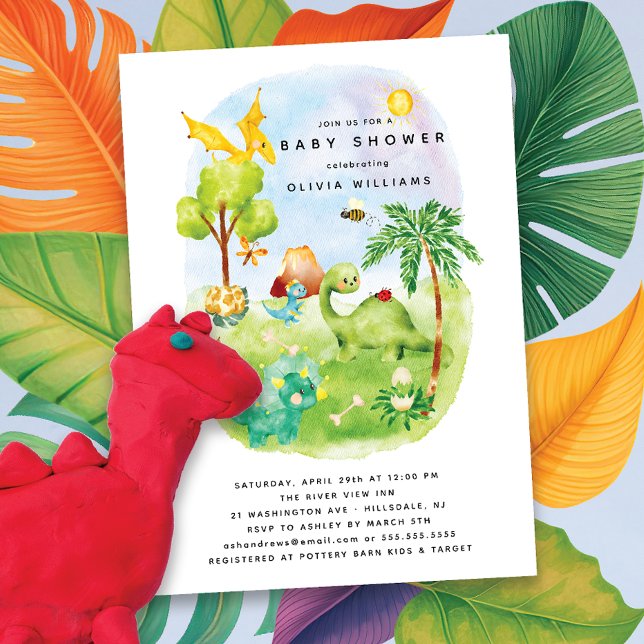 Dino Delight Baby shower Invitation (Créateur téléchargé)