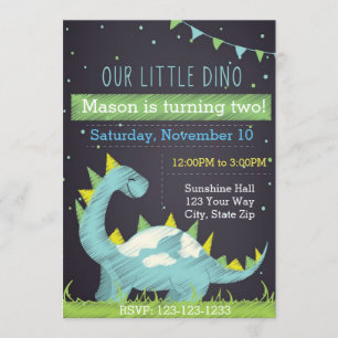 Dino Invitation d'anniversaire (garçon)