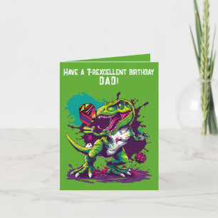 Dino-mite drôle de pickleball carte d'anniversaire