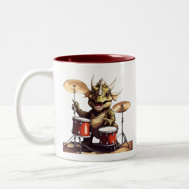 Dino-mite Drummer Kid's Mug (Gauche)