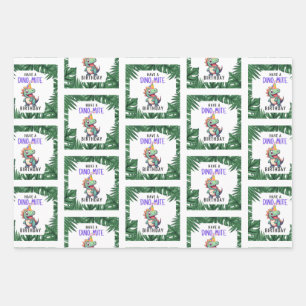 Dino-mite Feuilles d'enveloppement d'anniversaire