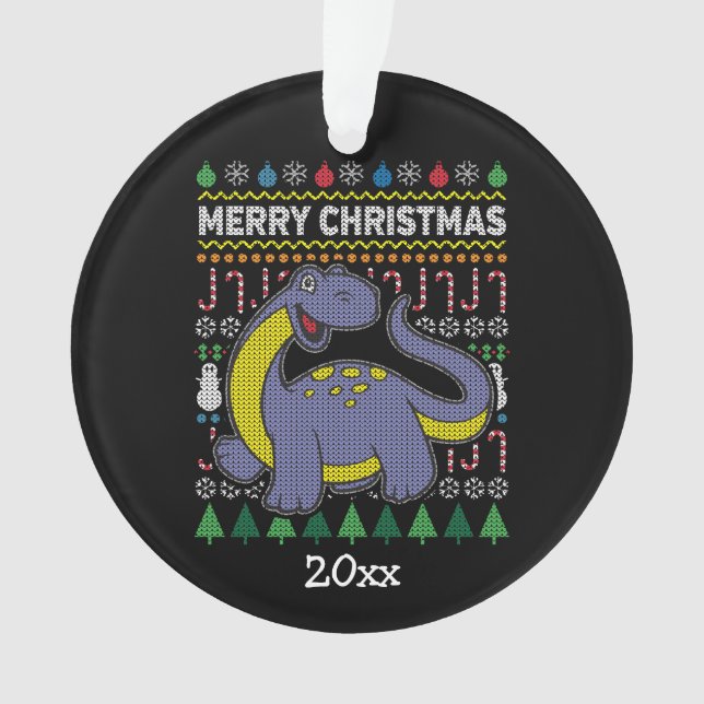 Dino Purple Ugly Christmas Sweat Wildlife Series (devant)