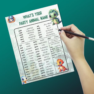 Dino Roar Whats Your Animal Party Fiche de jeu
