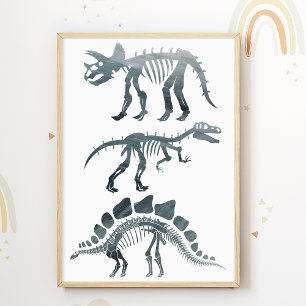 Dino Skeletons Salle Enfants Imprimer Poster Dinos