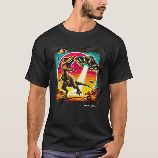 Dino UFO Selfie : Rencontre des Aliens (Man Tshirt (Devant)