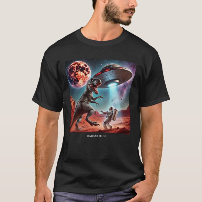Dino UFO Selfie : Rencontre des Aliens (Man Tshirt (Devant)