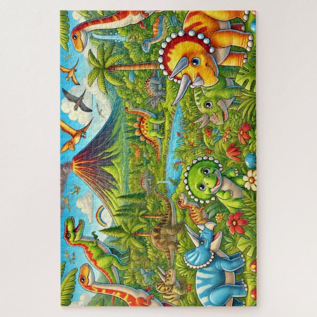 "Dino Valley Adventure" - Jigsaw Puzzle (Vertical)