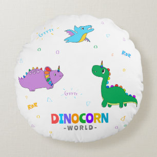 Dinocorn World - Coussin pour chambre pour enfants