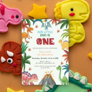 Dinosaur 1er anniversaire Invitation