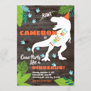 Dinosaur 3ème invitation anniversaire