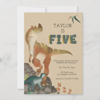 Dinosaur 5e anniversaire invitation