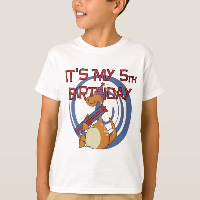Dinosaur 5e Anniversaire Tshirts et cadeaux (Devant)