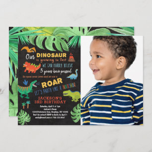 Dinosaur Anniversaire Dino Party Photo Invitation