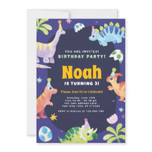 Dinosaur Anniversaire Fête Invitation