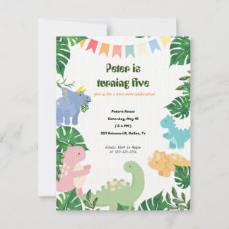 Dinosaur Anniversaire Fête Invitation