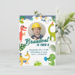 Dinosaur Anniversaire Fête Invitation