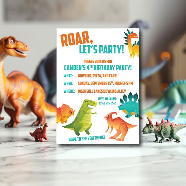 Dinosaur Anniversaire Fête Invitation (Créateur téléchargé)
