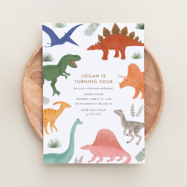 Dinosaur Anniversaire Fête Invitation (Créateur téléchargé)