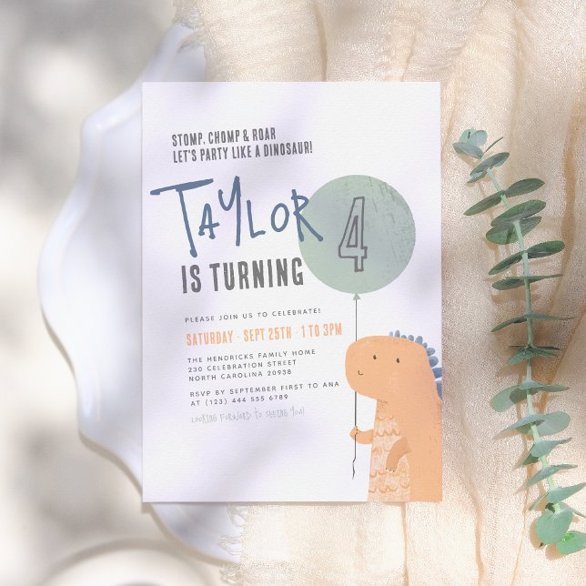 Dinosaur Anniversaire Fête Invitation (Créateur téléchargé)