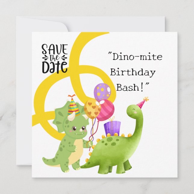 Dinosaur Anniversaire Fête Invitation (Devant)