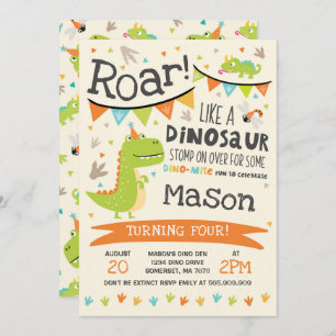 Dinosaur Anniversaire Invitation Dinosaur Roar Par
