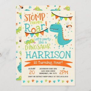 Dinosaur Anniversaire Invitation Dinosaur Roar Par
