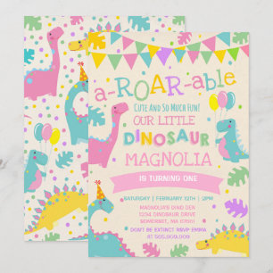 Dinosaur Anniversaire Invitation Fille Dinosaur Pa