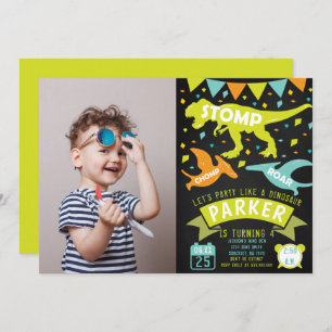 Dinosaur Anniversaire Invitation Tableau de bord p