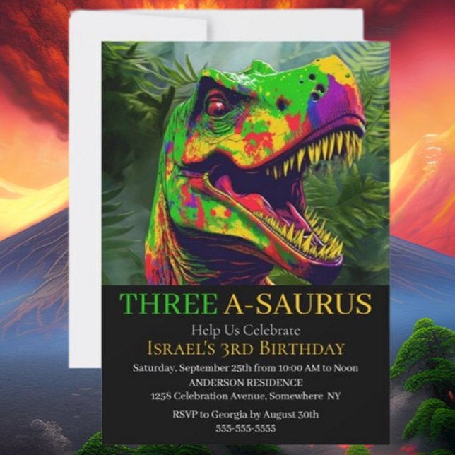 Dinosaur anniversaire Safari Invitation ( Create a roaringly great event with our wide range of high quality Dinosaur party supplies. )