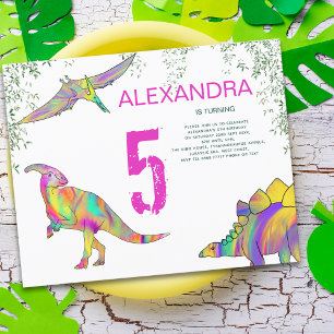Dinosaur aquarelle 5e anniversaire fête budget ros
