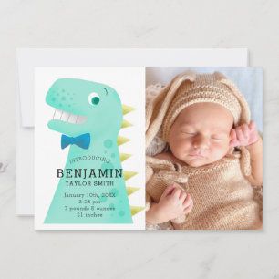 Dinosaur Baby Boy Photo Faire-part de naissance
