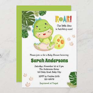 Dinosaur Baby Douche Invitations ROAR mignonne Din