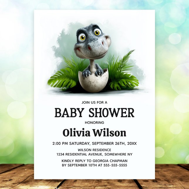 Dinosaur Baby Shower Invitation (Créateur téléchargé)