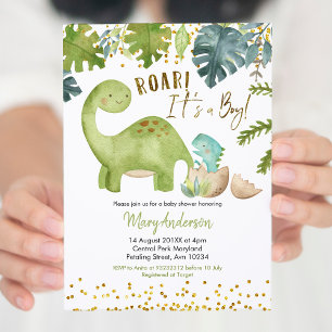 Dinosaur Baby shower Invitation Roar