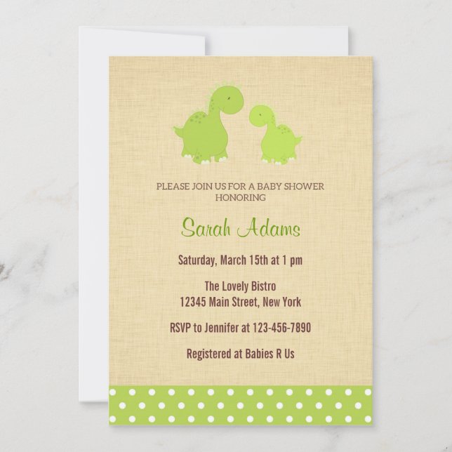 Dinosaur Baby shower Invitation Russe (Devant)