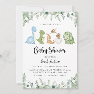 Dinosaur Baby Shower Invitations