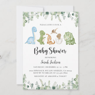 Dinosaur Baby Shower Invitations