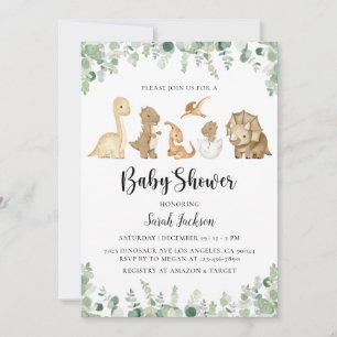 Dinosaur Baby Shower Invitations