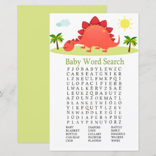 Dinosaur Baby shower Mot de recherche Jeu